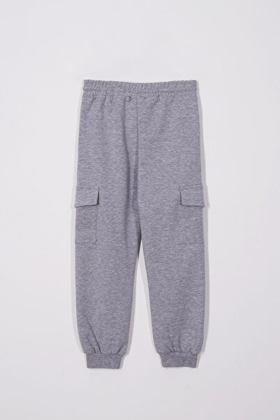 zepkids Double Pocket Cargo Pocket Gray Color Boy's Tracksuit Single Bottom