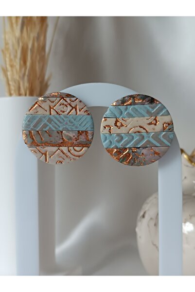 La fee aksesuar Çelik küpe aparat-Dokulu elyapımı antikdesen polimerkil küpe-sınırlı stok sevgililer günü anne günü