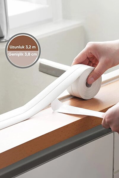 TAŞTAN TİCARET Aveo 1 шт. 3,2 м Ванна для ванної Кімнатна раковина Водонепроникна стрічка Водонепроникна окантовка Ремонт Білий