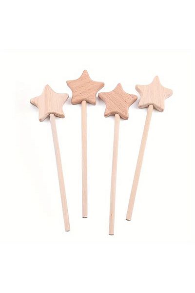 The Cloudish Shop Wooden Star Wand - Wooden Toy - Teether - Photo Shoot Visual