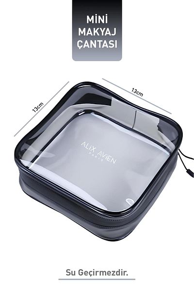 Alix Avien Gray Mini Makeup Bag - Gray Cosmetic Bag