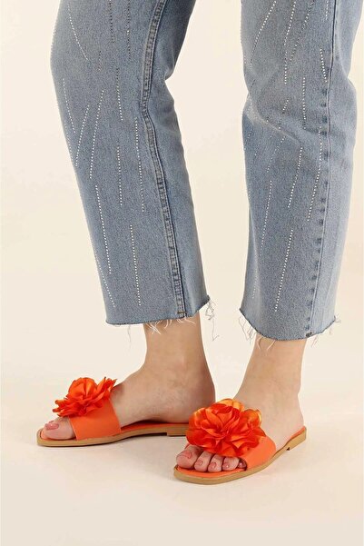 Nmoda Summer Flower Detailed Women's Slippers Sandals Comfortable Light Sole