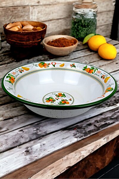 İnci Emaye 4.5 Liter 36 cm Enameled Basin and Mixing Bowl - Dough Basin. The Fruit Pot. Dowry. Big Bowl