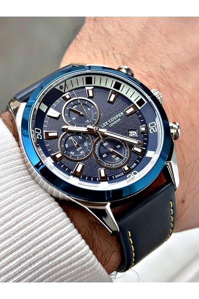 Lee Cooper 5 Atm Waterproof Functional Leather Cord Men's Wristwatch