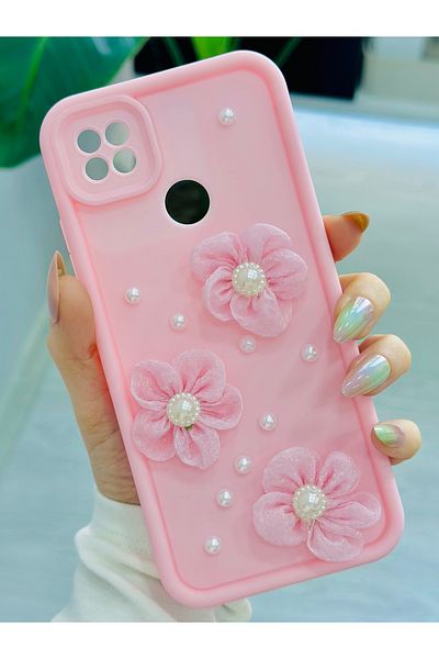Go Aksesuar جراب من السيليكون بتصميم زهرة التول المتوافق مع Redmi 9c و10a مع لعبة