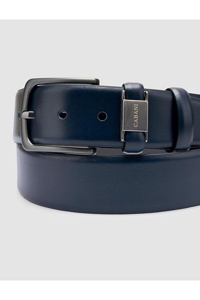 Cabani 100% Genuine Leather Navy Blue Men's Classic Belt