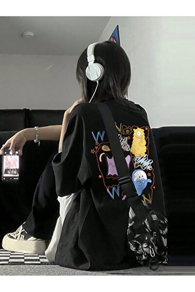 donamod تصميم الرسوم المتحركة والجرافيك تي شيرت كبير الحجم سلسلة الرسوم المتح...