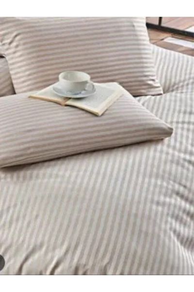 Göztepe tekstil Cotton Satin Striped Elastic Sheet
