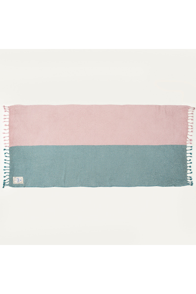 Zsa Zsa Zsu Baklan Waffle Pamuk Pamuklu Peştamal 90x170 Cm Pembe-yeşil