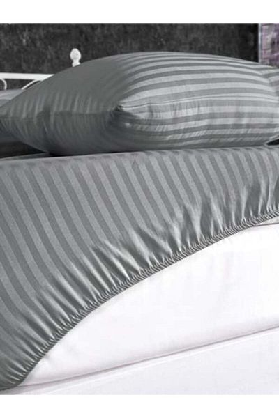 Göztepe tekstil Cotton Satin Striped Elastic Sheet