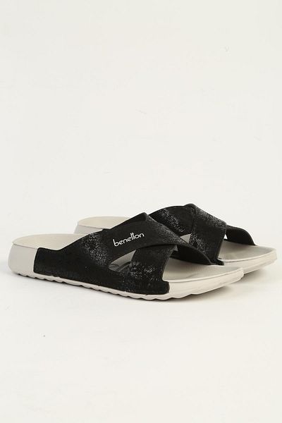 Benetton BN-1417 Model Negru Gri Papuci de damă