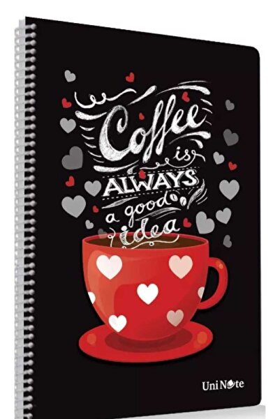 ÇINAR DEFTER Твърдо подвързан спирален бележник с кафе концепция, 17x24см, 12...