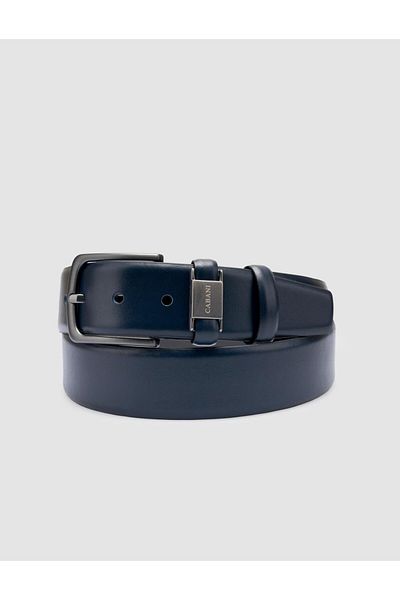 Cabani 100% Genuine Leather Navy Blue Men's Classic Belt