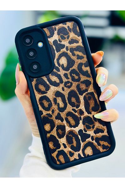 Go Aksesuar جراب سيليكون بتصميم جلد الفهد متوافق مع هاتف Galaxy A15