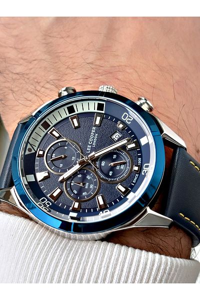 Lee Cooper 5 Atm Waterproof Functional Leather Cord Men's Wristwatch