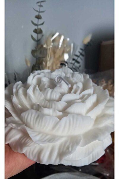 LUMİNA Büyük Şakayık Soya Doğal Dekoratif Kokulu Mum  Tekli Beyaz - Hediyelik...