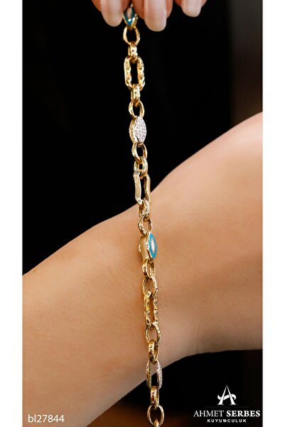 Ahmet Serbes Kuyumculuk Mineli Tasarım Altın Bileklik