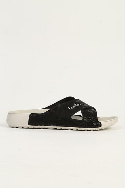 Benetton BN-1417 Model Negru Gri Papuci de damă