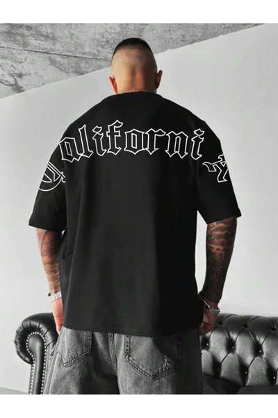 donamod Unisex Oversize Pattern Letter Graphic Drop Shoulder Harajuku Style