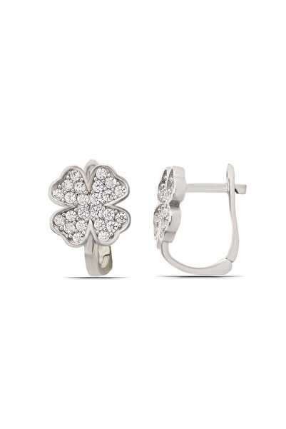 Parmas Design Kadın Yonca Tasarım 925 Ayar Gümüş J Küpe