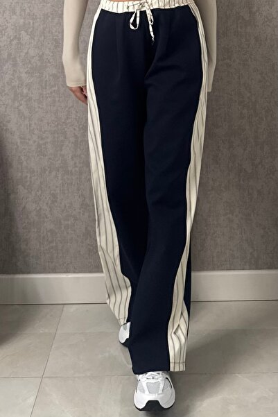 Mucios Bel Çizgi Detaylı Şeritli Pantolon