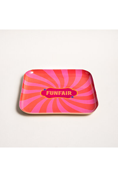 Zsa Zsa Zsu Nanpur Metal Dekoratif Tepsi 25x25x3 Cm Turuncu-pembe