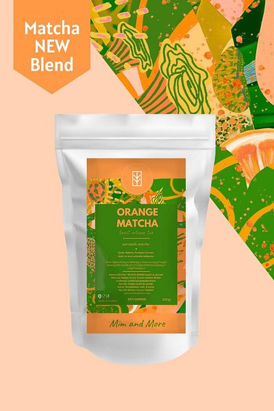 Mim and More Orange Matcha - Matcha with Orange Flavor, 100 g
