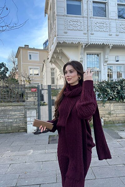 MODA Set de tricotaje cu eșarfă