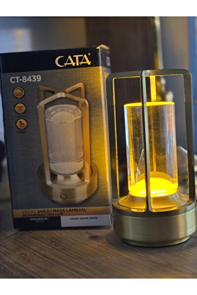 Cata Ct-8439 Vegas Şarjlı Dekoratif Masa Lambası Gold