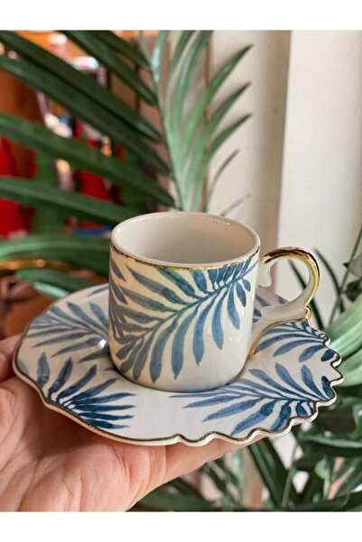 ÇIRPAN EV MAVİ ÇİÇEKLİ TEK KİŞİLİK TÜRK KAHVESİ FİNCANI