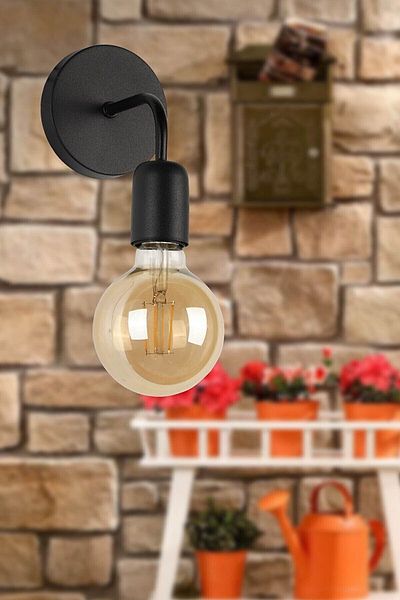 Ömür Avize Lena Modern Black Sconce (WITHOUT BULB)