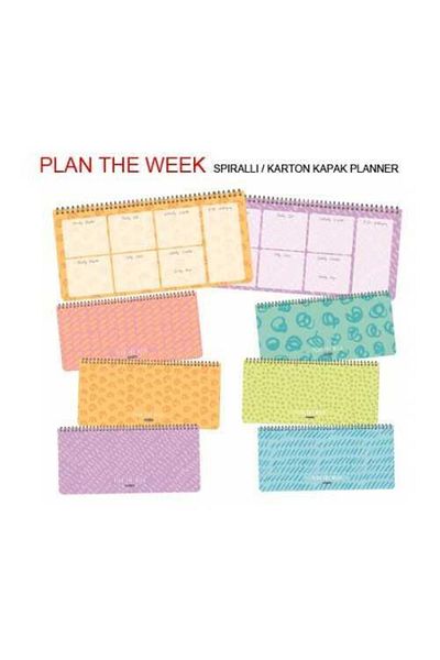 Gıpta Plan the Week Spiral Paperboard Cover Notebook 13X37 54 Sheets