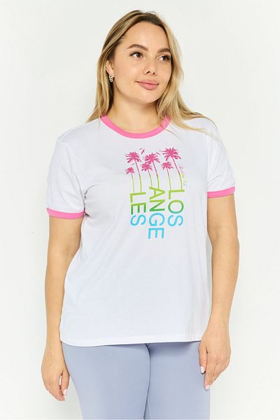 SKECHERS Women Sportswear Fit Short Sleeve Outdoor Top, White Combo