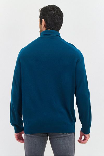 Lyle & Scott Men Mock Neck Embroidered Print Long Sleeve Sweater, Green