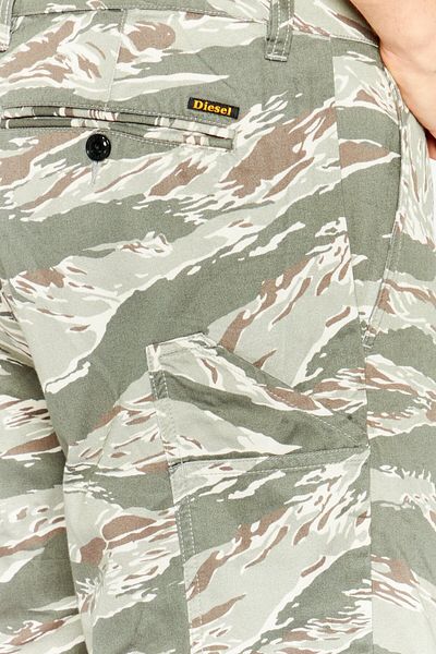 Diesel Men Regular Fit Camouflage Cargo Shorts, Multicolor