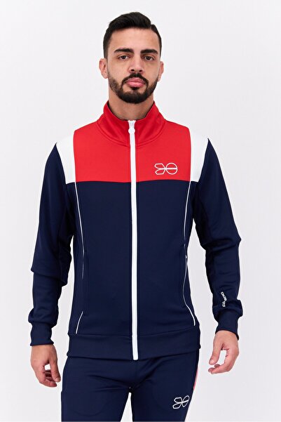 Crosshatch Men 2 Piece Sportswear Fit Training Tracksuit Set, Navy Combo