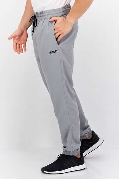 Hurley Men Straight Fit Brand Logo Training Pants, Grey