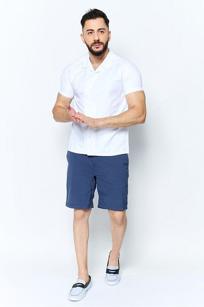 Modern Culture Men Regular Fit Plain Short Sleeve Casual Shirts, White