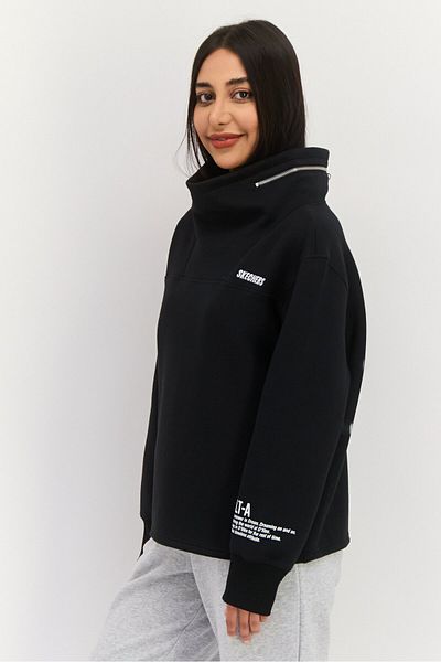 SKECHERS Women Sportswear Fit Long Sleeves Outdoor Sweatshirt, Black
