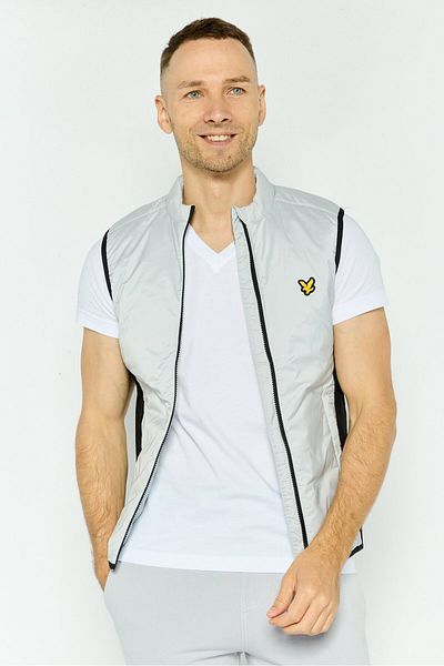 Lyle & Scott Men Brand Logo Vest Jacket, Grey