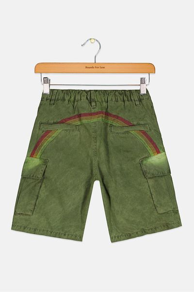 SUNDEK Kids Boy Embroidered Logo Beachwear Shorts, Washed Green