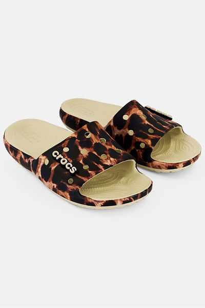 Crocs Toddlers Boy Classic Animal Remix Slip On Slides, Brown