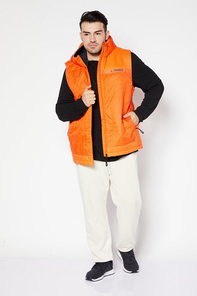 adidas Men Sportswear Fit Outdoor Printed Vest, Orange