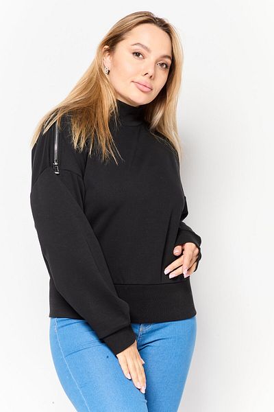 Hugo by Hugo Boss Women Crew Neck Long Sleeve Solid Sweatshirt, Black