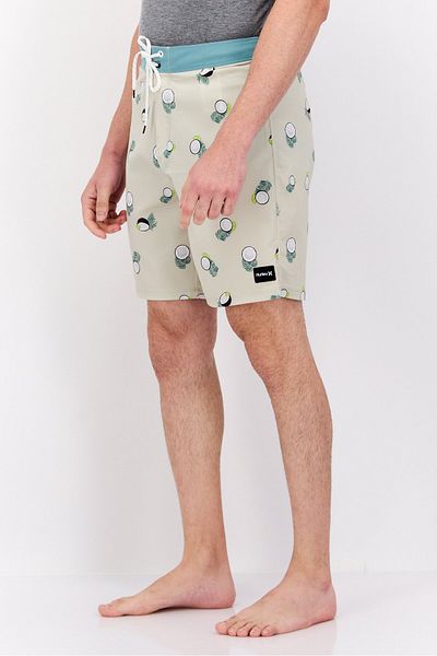 Hurley Men Allover Print 7 Inseam Length Board Shorts, Khaki
