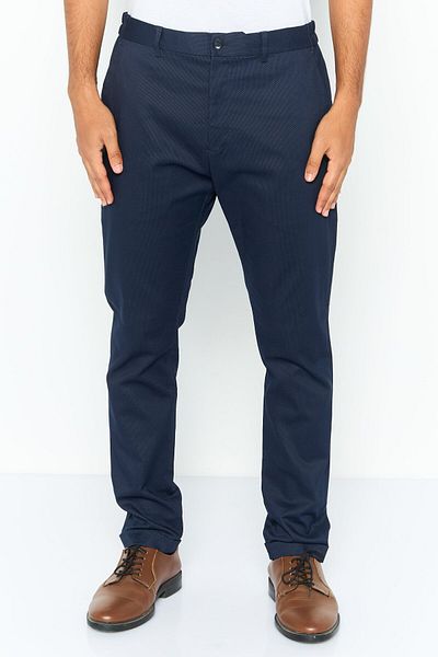 Esprit Men Regular Fit Solid Chino Pants, Blue Combo