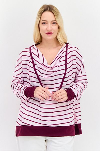 Jones of New York Women Sportswear Fit Long Sleeve Walking Sweatshirts, Pink
