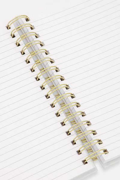 Paperbuzz دفتر ملاحظات بخطوط حلزونية مطبوعة بنقشة زهور، لون كريمي