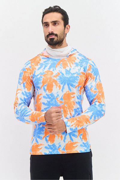 Hurley Men Sportswear Fit Brand Logo Outdoor Hoodie, Blue