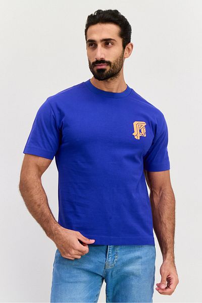 Esprit Men Crew Neck Short Sleeve Brand Logo T Shirt, Royal Blue